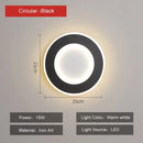 Modern black & white touch switch wall light bedroom ring lamp