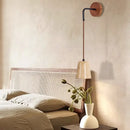 Modern beige travertine stone wall lamp stair light