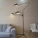 Industrial black metal 3 arm tripod floor lamp living room light
