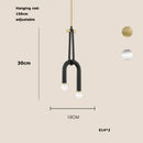 Modern black & brass led tube chandelier living room pendant light