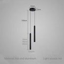 Minimalist gold black & white led tube pendant – dining room