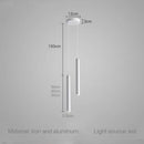 Minimalist gold black & white led tube pendant – dining room