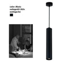 Modern cylindrical led tube pendant light kitchen dining decor