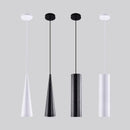 Modern black & white led tube pendant lights for dining room