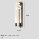 DecorBites™ LED Tube Wall Sconce Gold Black White Metal Acrylic Light Fixture