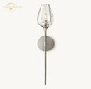 Modern brushed nickel led tulip glass wall sconce bedroom light