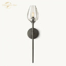 Modern brushed nickel led tulip glass wall sconce bedroom light