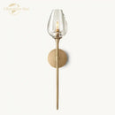 Modern brushed nickel led tulip glass wall sconce bedroom light