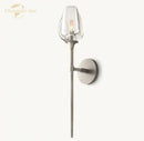 Modern brushed nickel led tulip glass wall sconce bedroom light