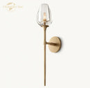 Modern brushed nickel led tulip glass wall sconce bedroom light