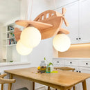 Decorbites led wooden aircraft kids chandelier bedroom pendant light