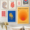 Abstract yellow and red circle wall art – living room canvas