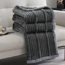 Decorbites light luxury cream ribbed sofa blanket bedroom throw