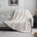 Decorbites light luxury cream ribbed sofa blanket bedroom throw