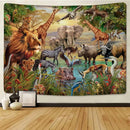 Decorbites lion tapestry silver grassland animal wall hanging bedroom
