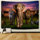 Decorbites lion tapestry silver grassland animal wall hanging bedroom