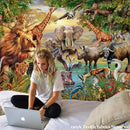 Decorbites lion tapestry silver grassland animal wall hanging bedroom