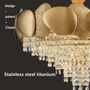 Luxury gold crystal led ceiling chandelier for living room