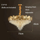Luxury gold crystal led ceiling chandelier for living room