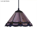 DecorBites™ Loft Tiffany Purple Glass Cone Suspension Pendant Light for Living Room