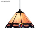 DecorBites™ Loft Tiffany Purple Glass Cone Suspension Pendant Light for Living Room