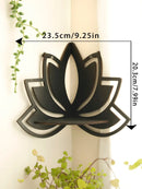 Modern black metal lotus floating wall shelf living room decor
