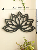 Modern black metal lotus floating wall shelf living room decor