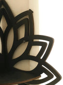 Modern black metal lotus floating wall shelf living room decor