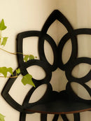 Modern black metal lotus floating wall shelf living room decor