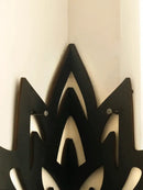 Modern black metal lotus floating wall shelf living room decor