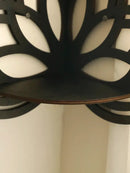 Modern black metal lotus floating wall shelf living room decor