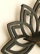 Modern black metal lotus floating wall shelf living room decor