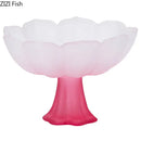 Lotus flower pink & white glass tea cups dining room dessert bowls