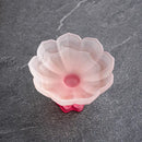 Lotus flower pink & white glass tea cups dining room dessert bowls