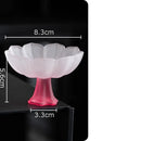 Lotus flower pink & white glass tea cups dining room dessert bowls