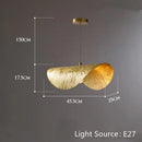Gold hammered lotus flower pendant light for dining room