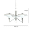 Sleek chrome lotus glass chandelier three light dining room pendant light
