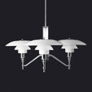 Sleek chrome lotus glass chandelier three light dining room pendant light