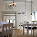 Sleek chrome lotus glass chandelier three light dining room pendant light