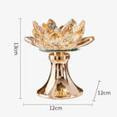 DecorBites™ Lotus Glass Flower Crystal Candle Holder Home Decor Accessory