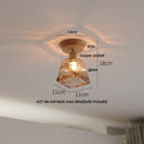 Modern amber lotus glass led ceiling light bedroom copper base