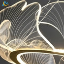 Modern gold lotus leaf acrylic pendant light dining room