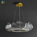 Modern gold lotus leaf acrylic pendant light dining room