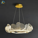 Modern gold lotus leaf acrylic pendant light dining room