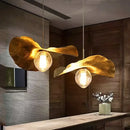Minimalist lotus leaf brass pendant lamp for dining room