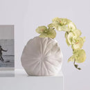 White scallop leaf ceramic vase living room floral decor