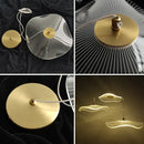 Modern white lotus leaf chandelier living room pendant light