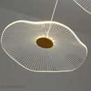 Modern white and gold lotus leaf chandelier living room pendant light