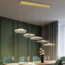Modern white and gold lotus leaf chandelier living room pendant light