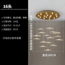Modern white and gold lotus leaf chandelier living room pendant light